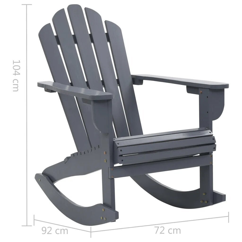 vidaXL Chaise à bascule de jardin Bois Gris - 4