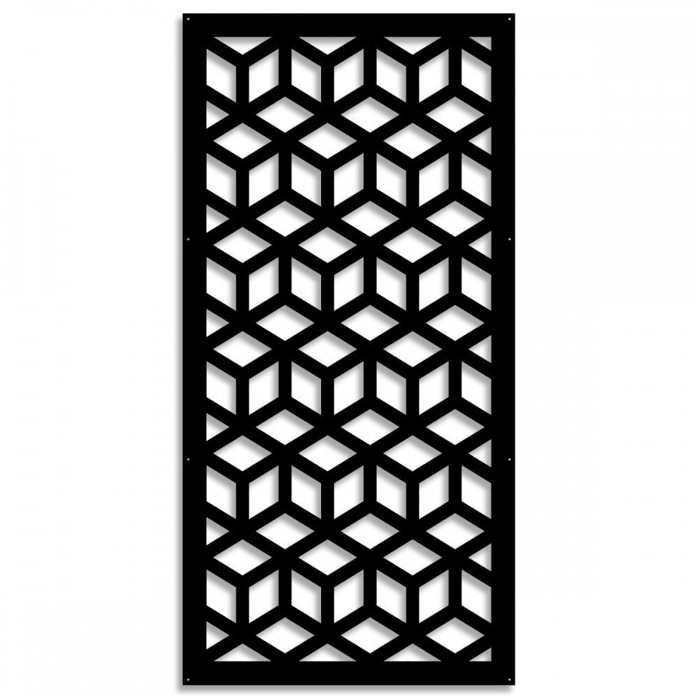 CUBE - Panel perforowany PCV - Parasol przeciwsłoneczny o wymiarach 50x150 cm - kolor czarny