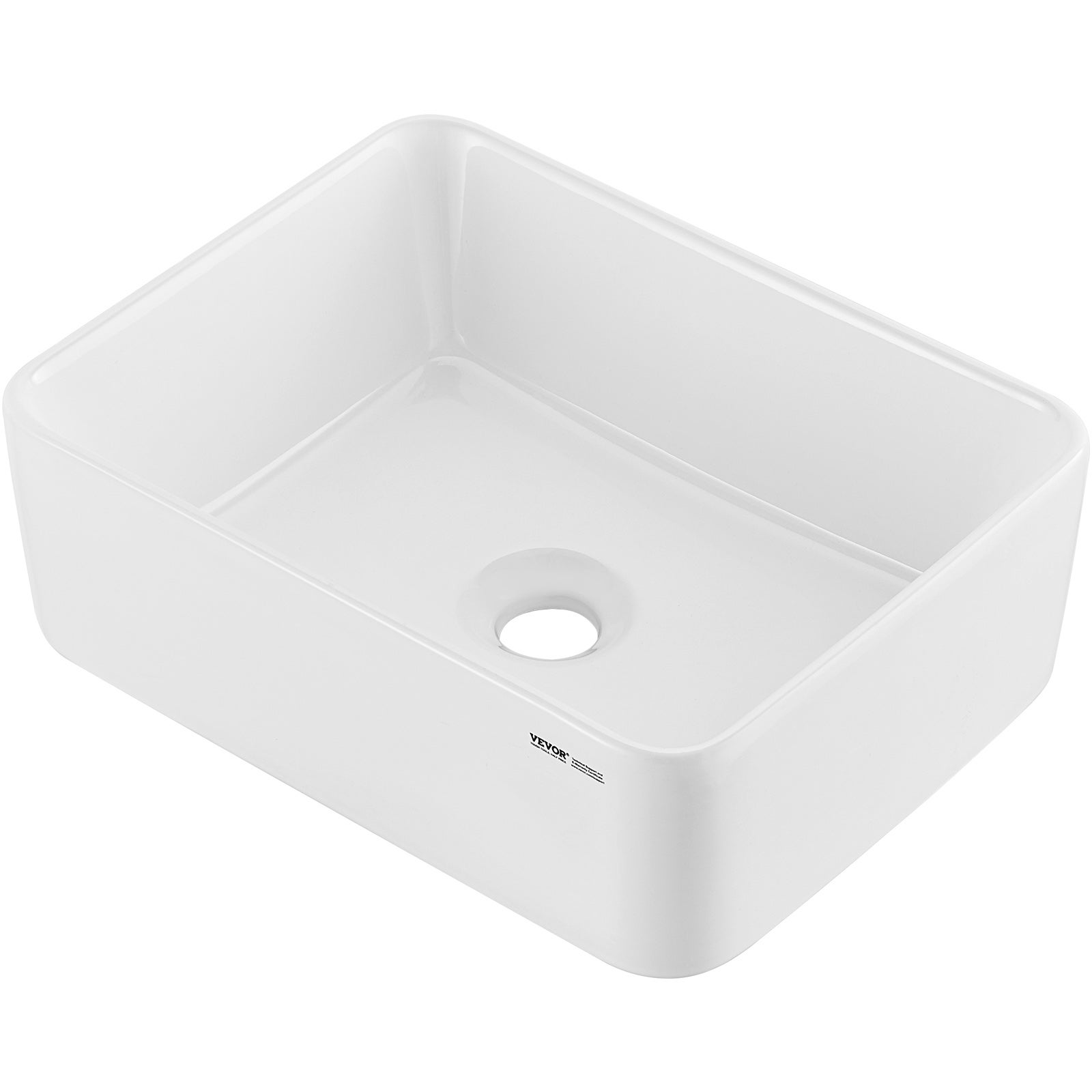 Lavabo rectangulaire 406x305 mm,VEVOR vasque à poser en céramique blanche,style contemporain,adapté aux salles de bains,hôtels,toilettes - 9