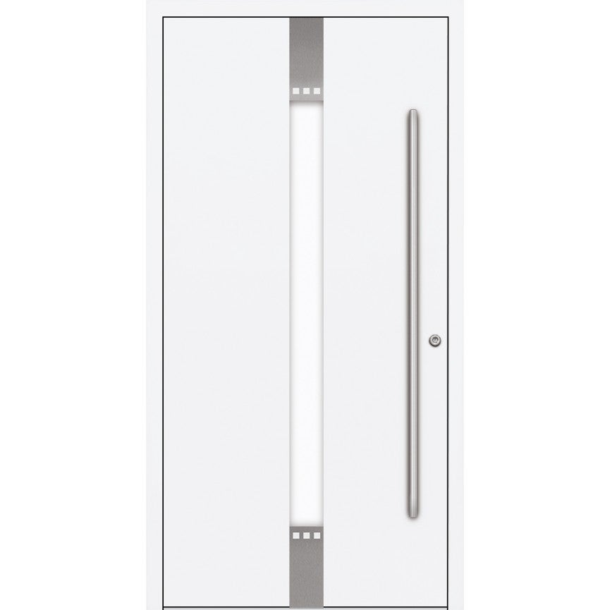 Puerta de entrada en aluminio passive alu g5 90 cm blanco - sentido de la apertura: derecha