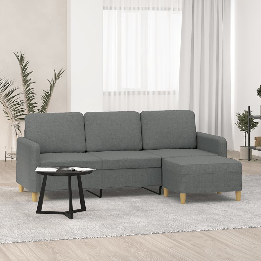 Canapé 3 places avec oreillers gris clair 180 cm tissu REO18719