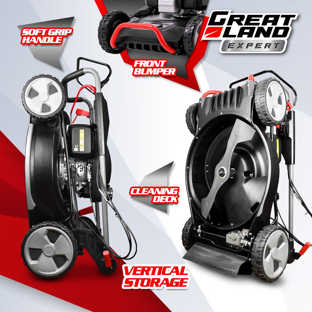 Tondeuse thermique tractée 202CC avec moteur Honda, mulching, éjection latérale et vitesse variable. - 3