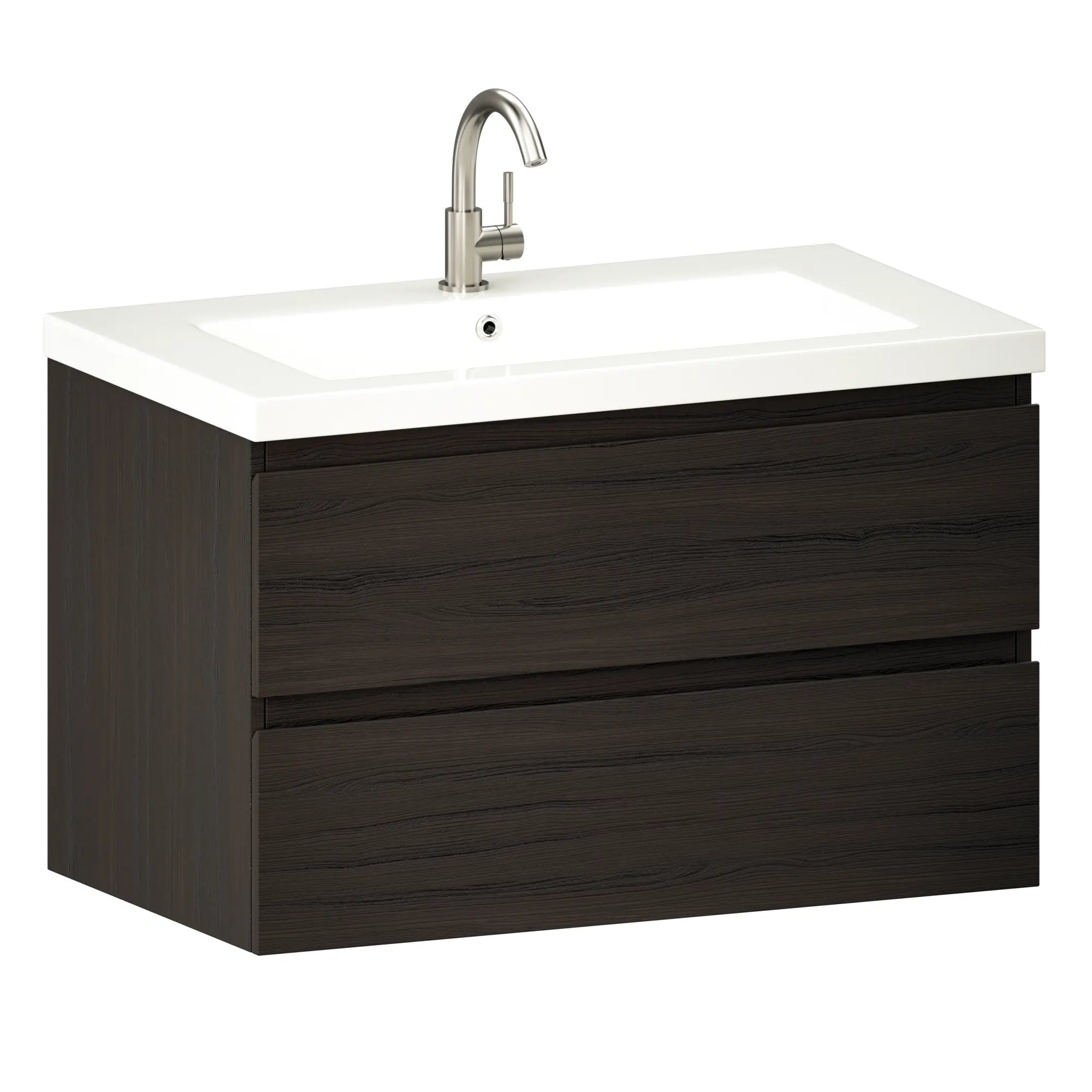 Mirlux Mobile bagno Mirlux Sova - 80 cm - Noce - Lavabo bianco - 3