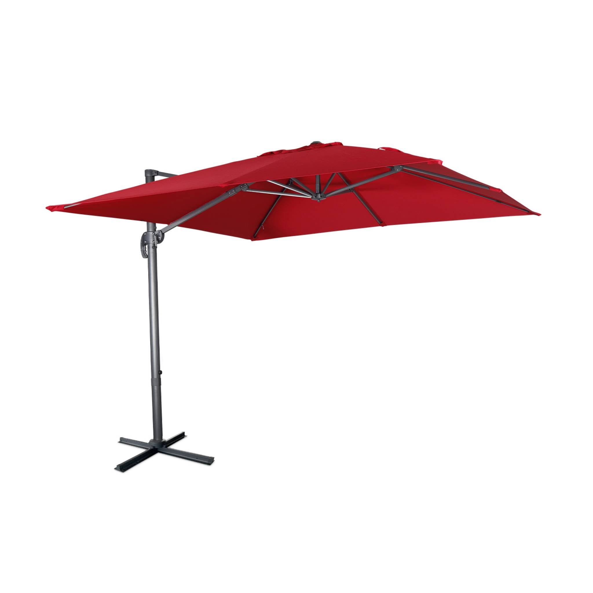 Sombrilla cuadrada 3x3m, Rojo - 3
