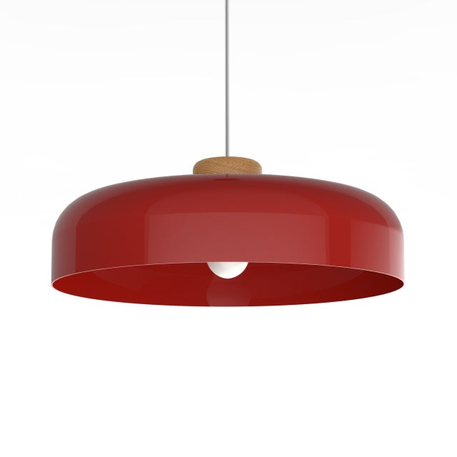 LUMICOM | BOIS Lámpara pendiente, 1XE27, max 42W, metal, rojo brillante, D40cm