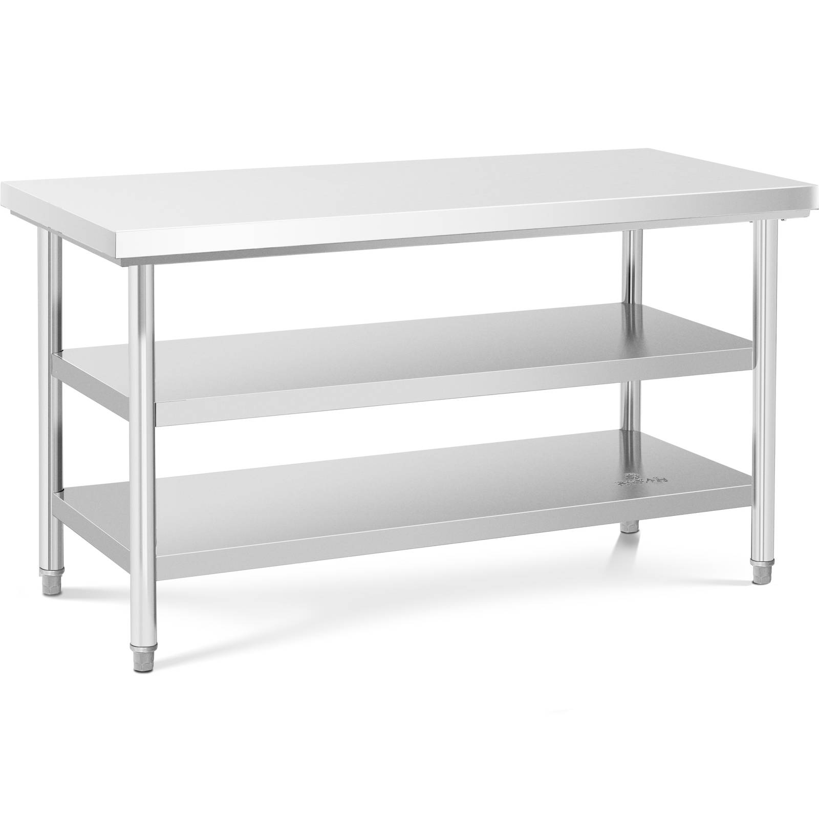 Tavolo Da Lavoro HOMCOM In Acciaio Inox - 90x60x86 Cm, 2 Ripiani, Regolabile, Per Cucina E Garage, Portata 100kg - Foto 10