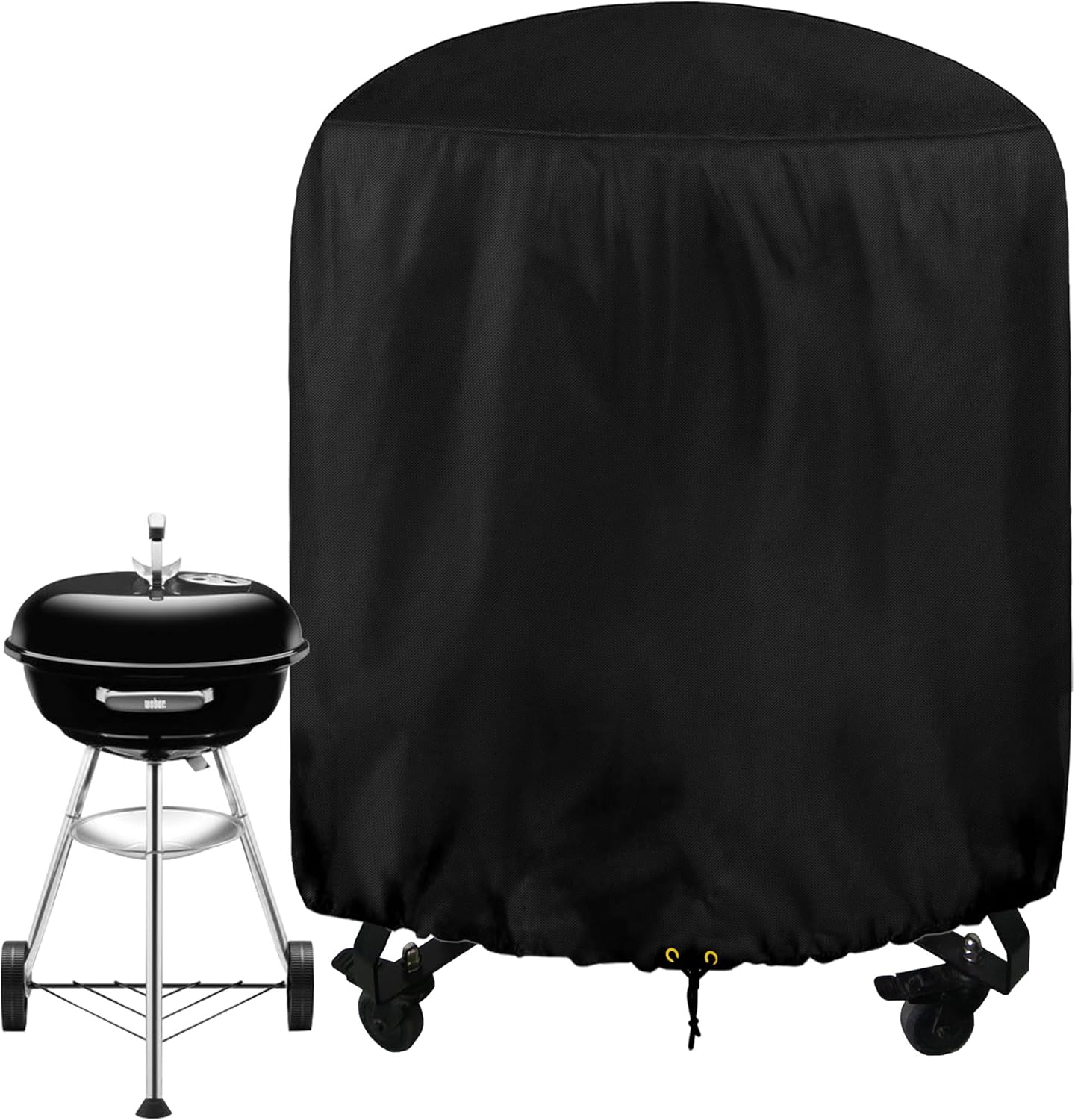 Copertura per barbecue rotonda impermeabile in tessuto Oxford, anti-UV, con fasce laterali antivento, nera (71 × 70 cm) | Leroy Merlin