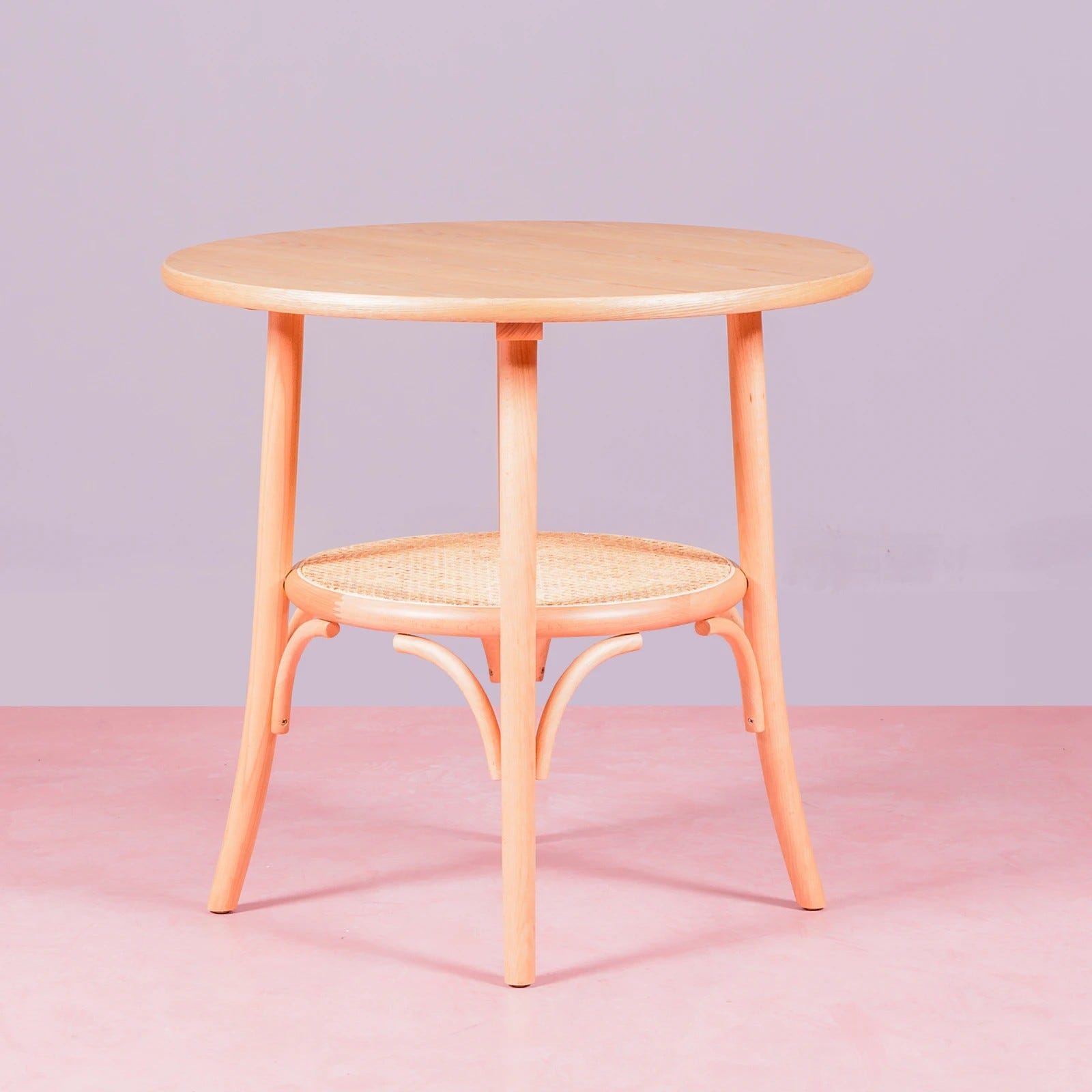 Retro Rond Table ronde rétro de style vintage en bois de frêne naturel (80cm ...