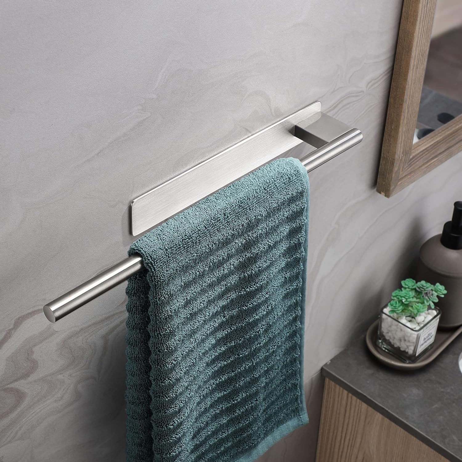 Toallero de baño sin taladrar （Plata） - 4