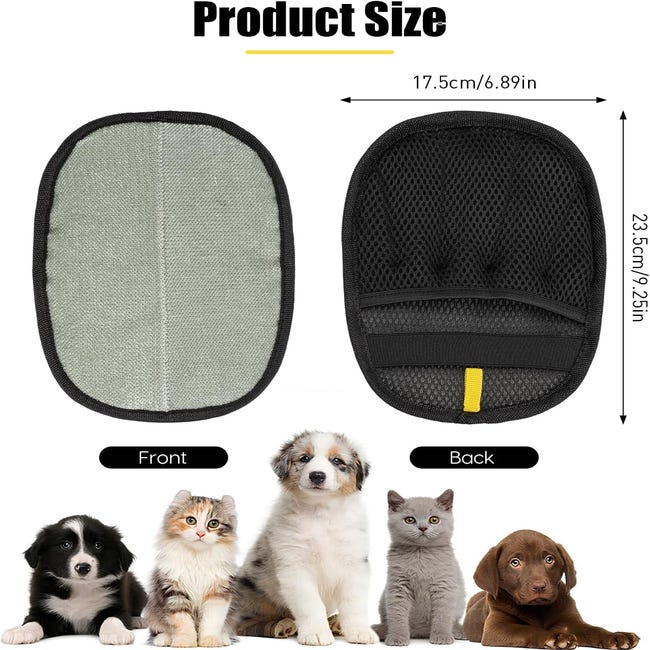 Gants De Toilettage Double Face Pour Chien Et Chat - 2 Pièces - Enlève Poils Morts Et Masse - Lavables Et Réutilisables