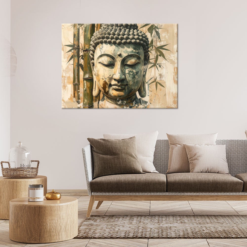 Obraz do salonu sypialni biura, Budda Zen Spa Bambus Orientalny 100x70 - 2