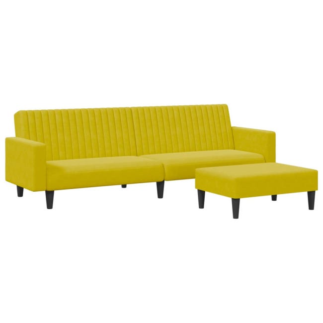 Divanetto In Velluto Giallo 124cm - Comodo E Moderno Con Schiuma E Molle | Per Salotto O Camera - Foto 7