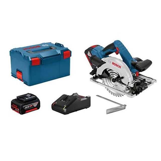 Bosch Professional - Scie circulaire sans fil GKS 18V-57 G + chargeur rapide + 2 batteries 4Ah + L-Boxx - 06016A2106