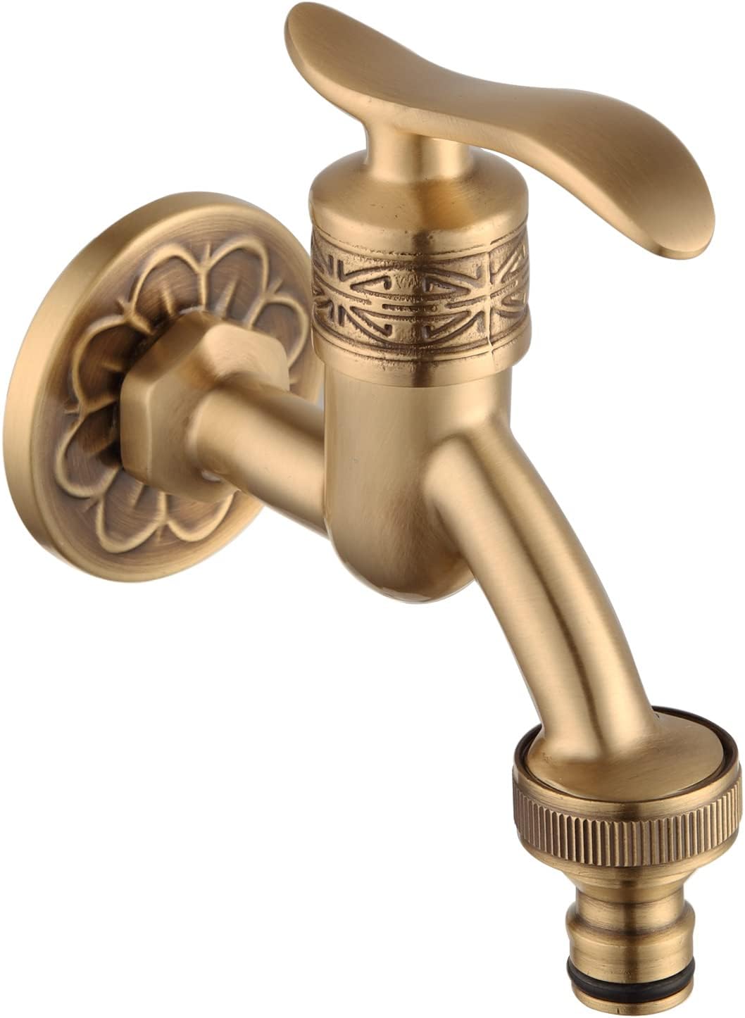 Mosiężny kran ścienny retro do pralki, mopa basenowego, ogrodu