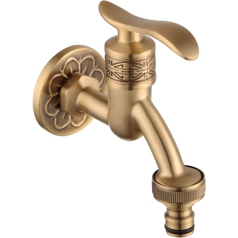 Mosiężny kran ścienny retro do pralki, mopa basenowego, ogrodu