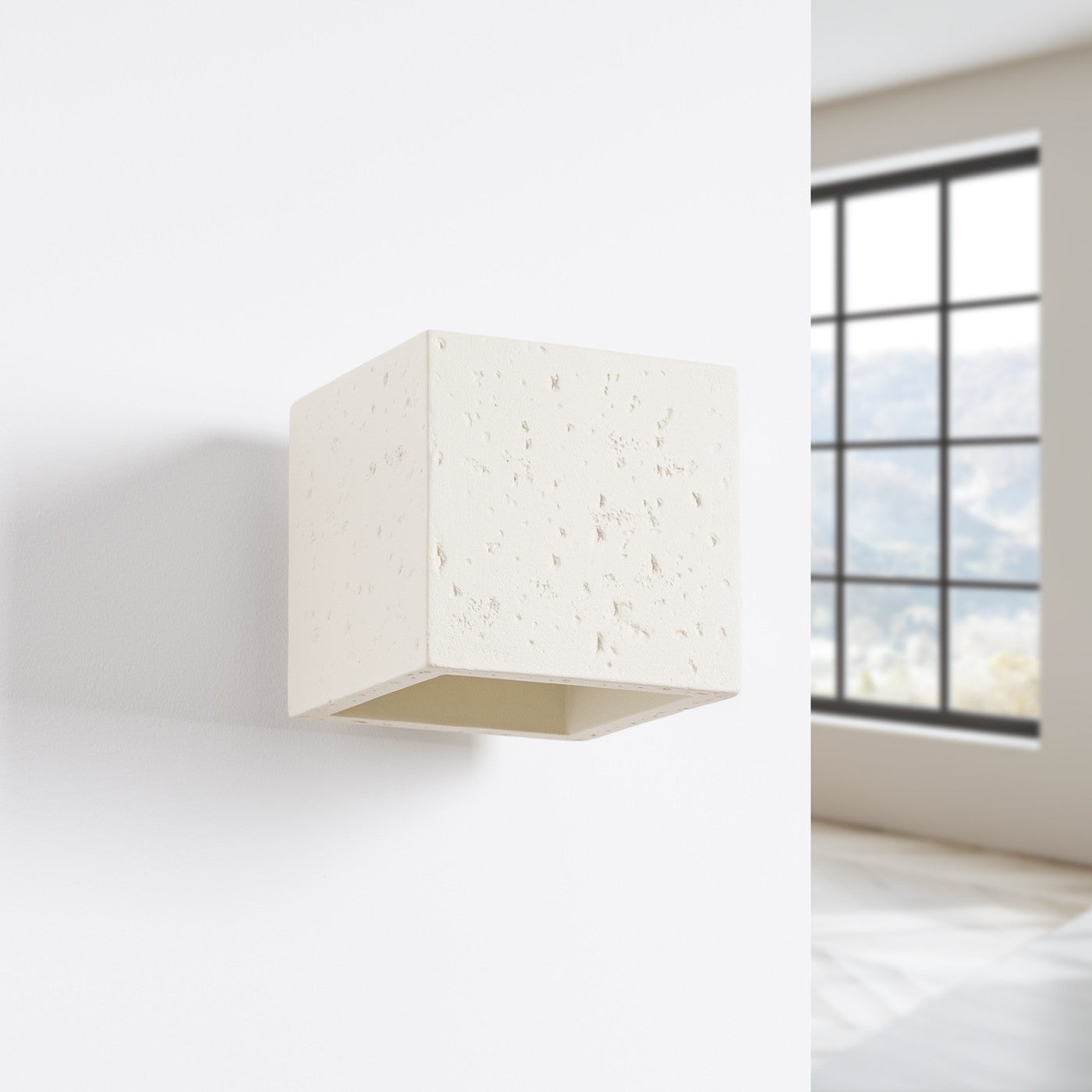 Kinkiet ścienny betonowy QUAD beżowy 1xG9x15W beton architektoniczny wym:10x10x12cm IP20 Sollux Lighting - 2