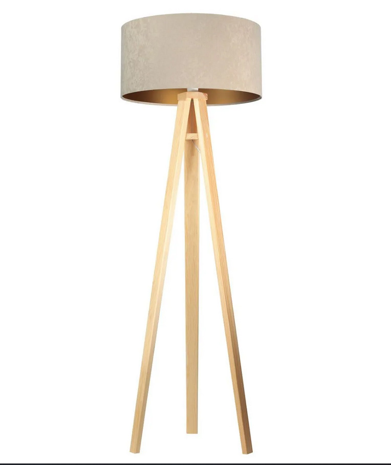 Lampa stojąca HOME 50 beżowa/złota/sosna