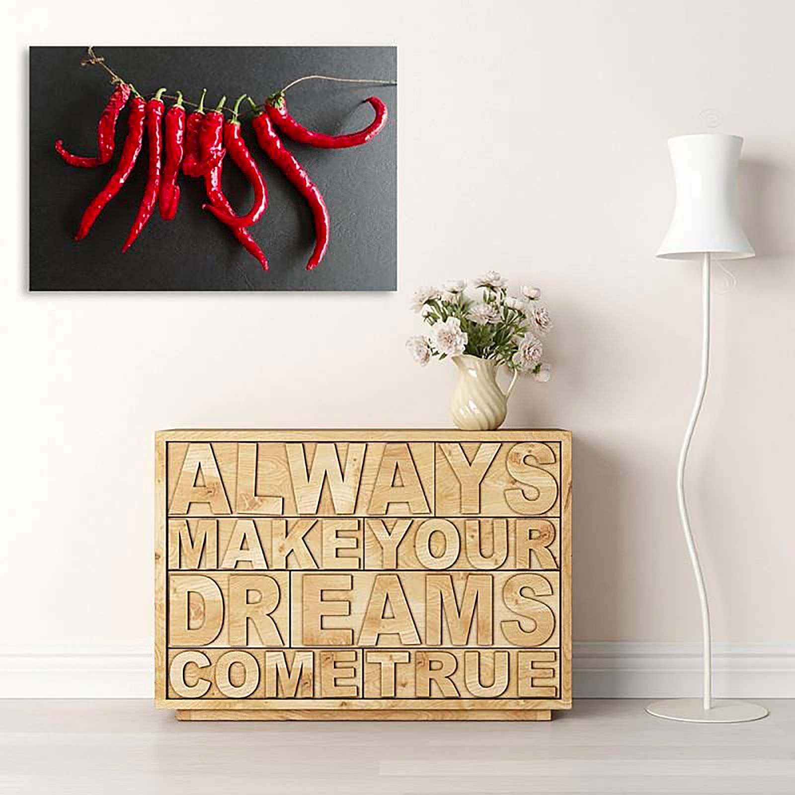 Tableau bois piments - 50 x 40 cm - 4