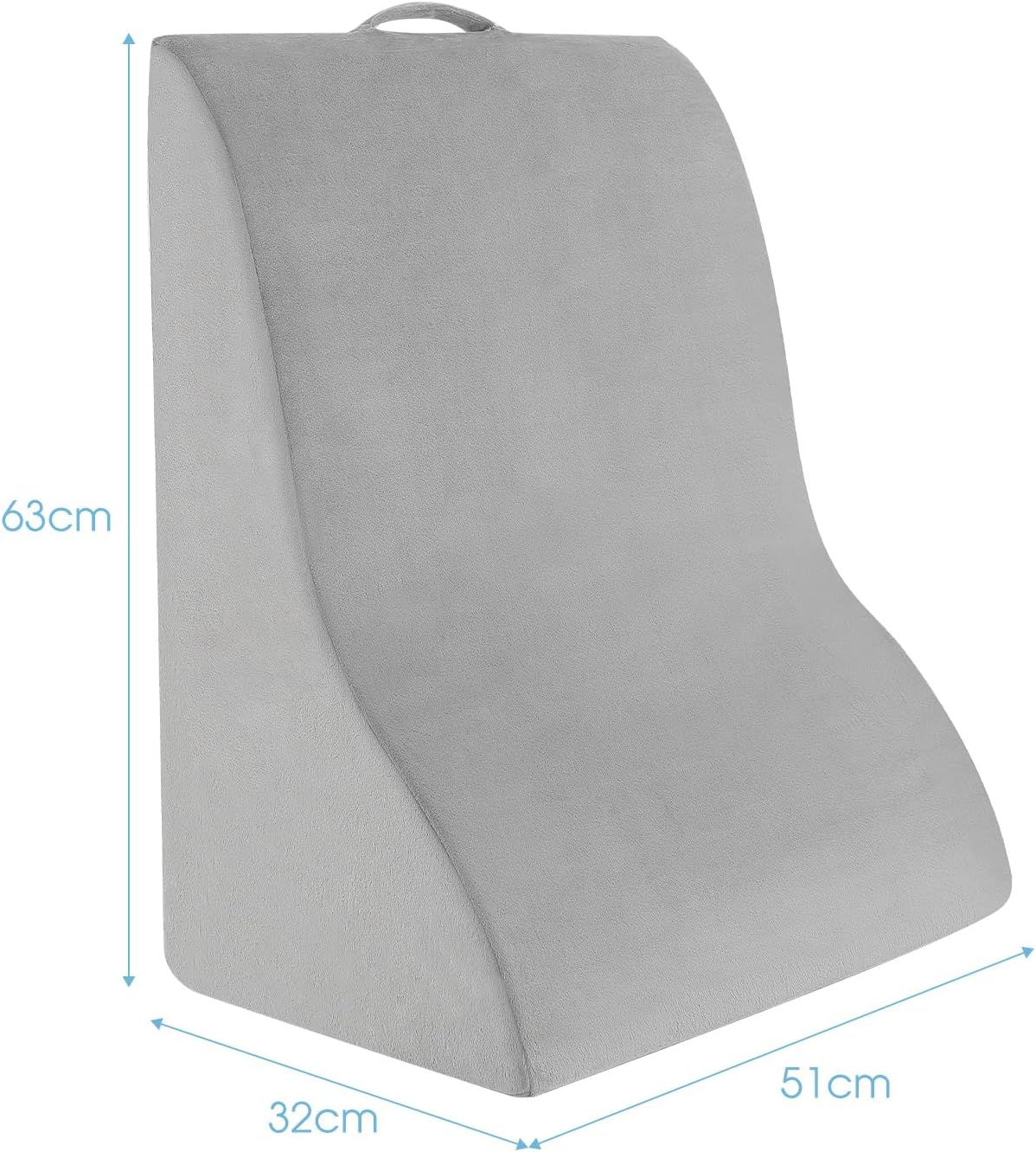 Cuscino a Cuneo per Letto e Divano, Cuscino con Design Curvo unico e Fodera Lavabile, Cuscino a Cuneo Ergonomico in Spugna, per Camera da Lett - 2