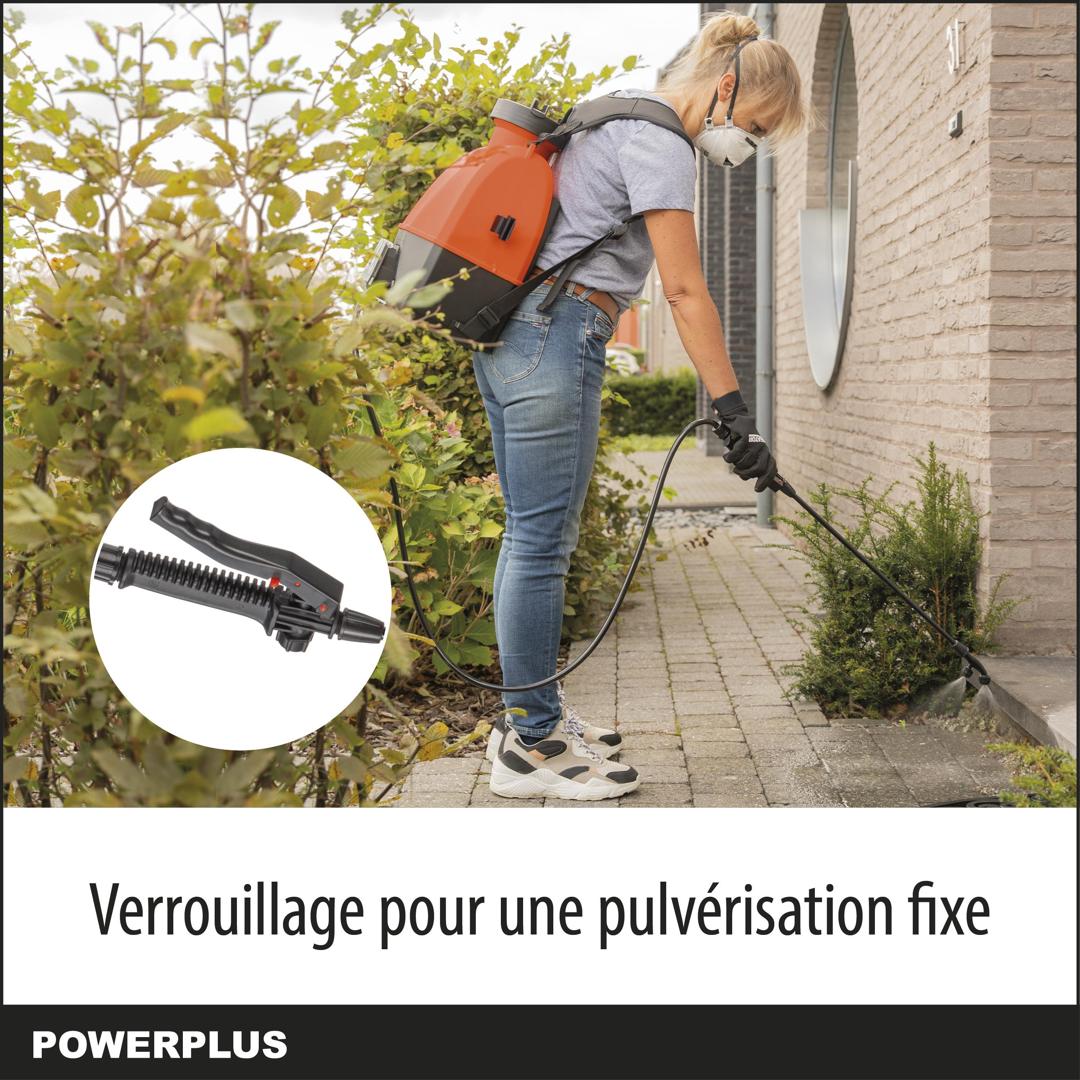 Powerplus Dual Power Pulvérisateur à Batterie POWDPG80460 - 20 V à Dos,6 Bars,1500 ml/min.,16 l, 4 Buses Incluses, Outillage Jardin - 3