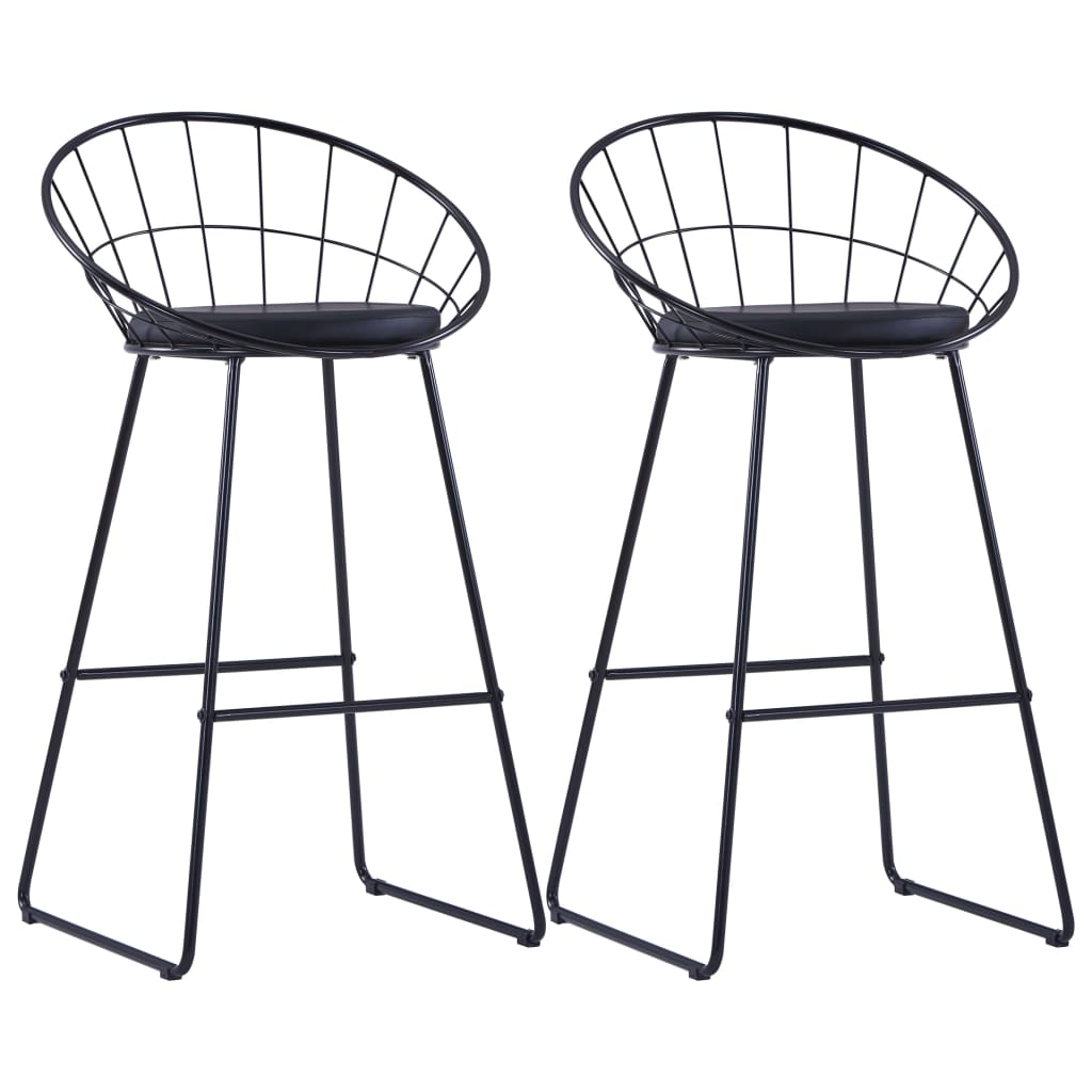 Maison exclusive - taburete de barra de cocina 2 unidades cuero sintético negro