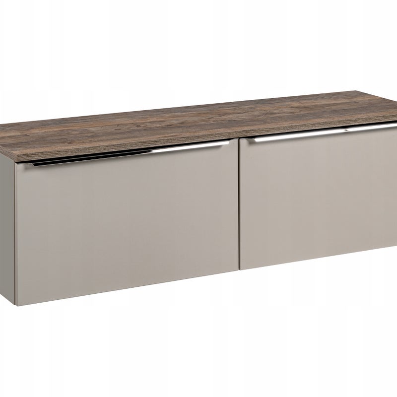 Szafka łazienkowa SANTA FE 160 cm taupe z blatem dąb Santa Fe pod umywalki