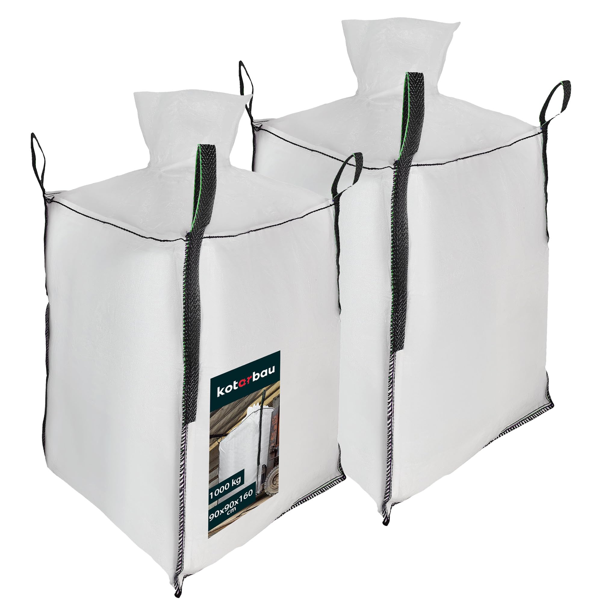 Worek Big Bag, worek na gruz budowlany 90 x 90 x 160 cm 1000 kg z lejkiem spustowym - KOTARBAU