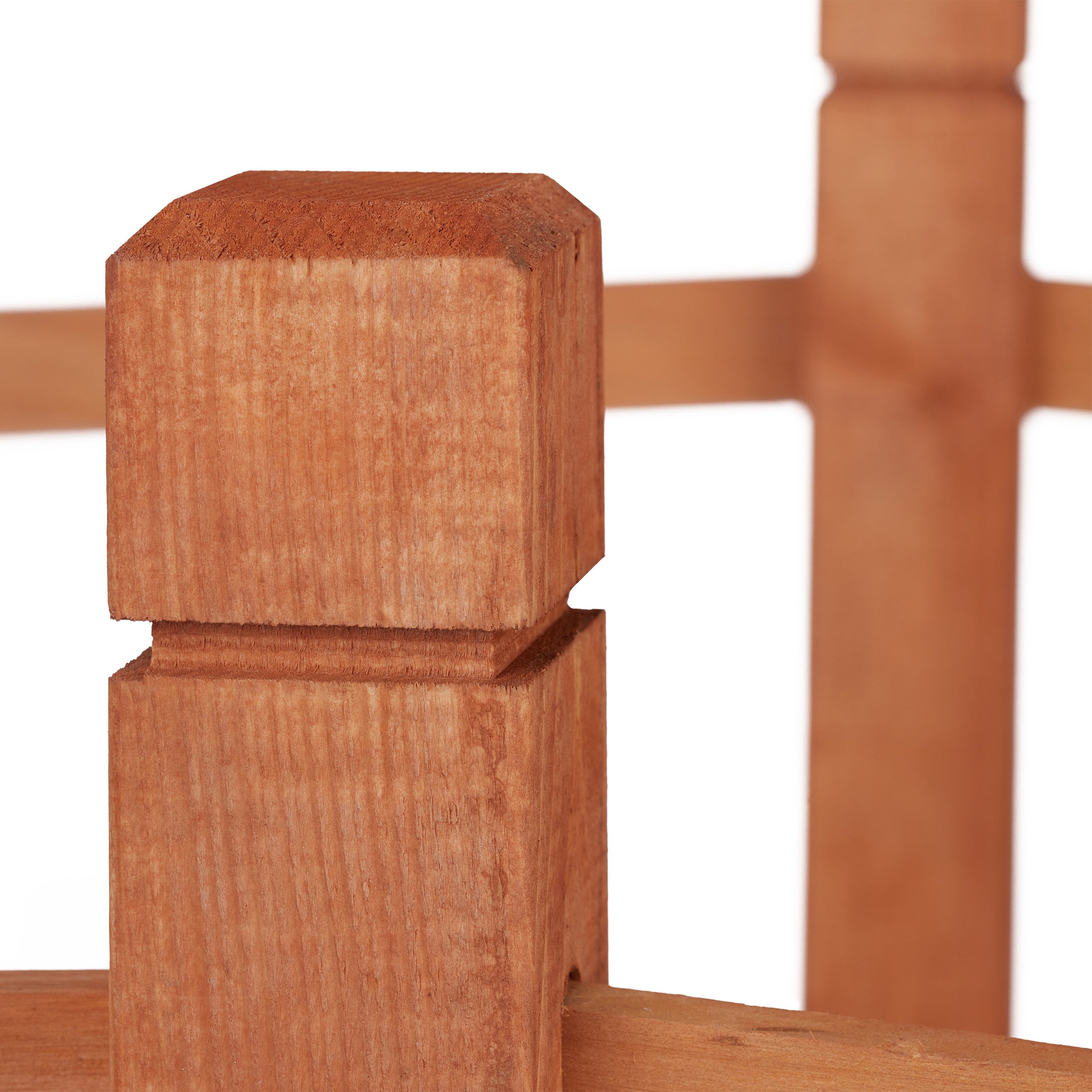 Puente Jardín con Pasamanos, Madera de Abeto, Marrón Anaranjado, 56 x 140 x 60 cm, Relaxdays - 7