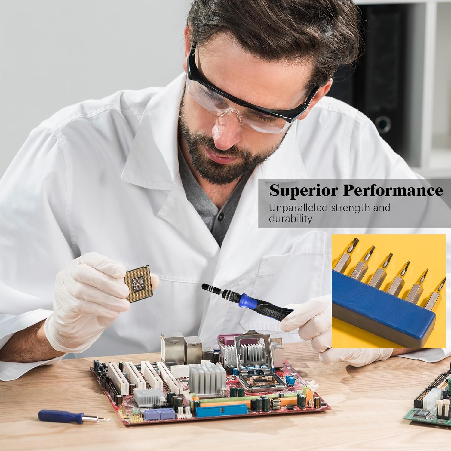 Coffret de tournevis de précision 62 pièces, embouts magnétiques et poignée antidérapante - Kit professionnel pour l'électronique et le bricolage. - 3