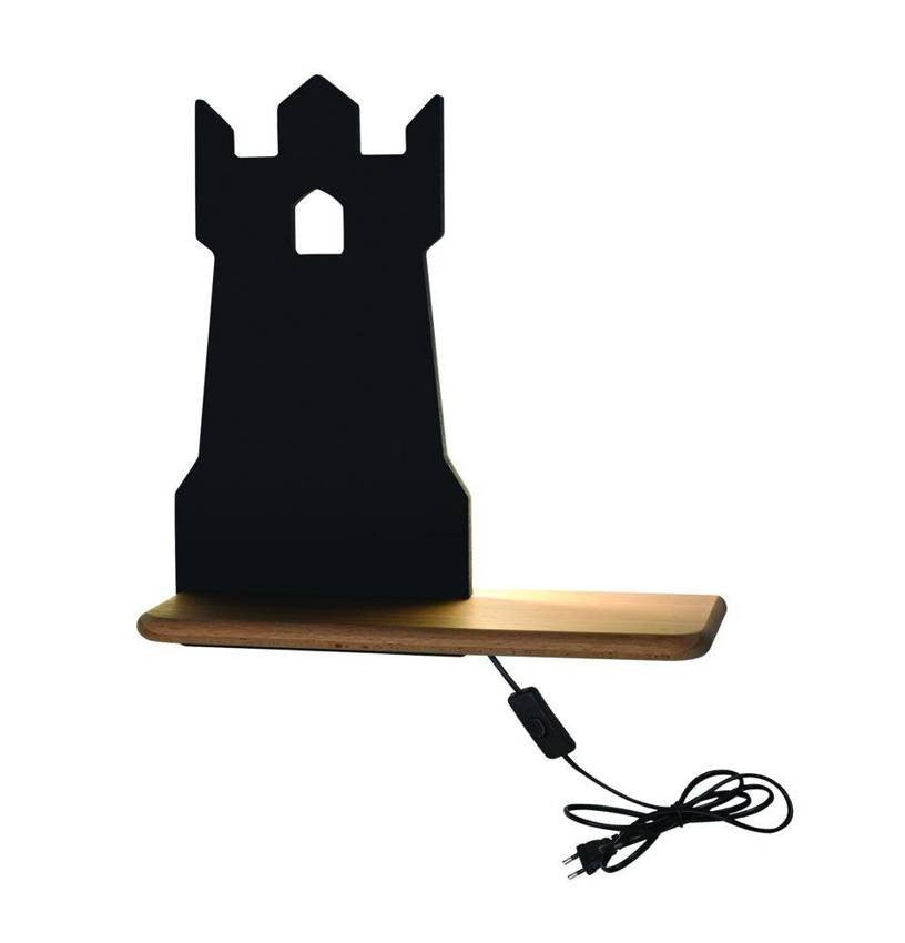 Kinkiet Tower czarny z jasnym drewnem LED 4W 4000K 200lm wym: 28,5 x 27 x 12 cm metal IP20 Candellux