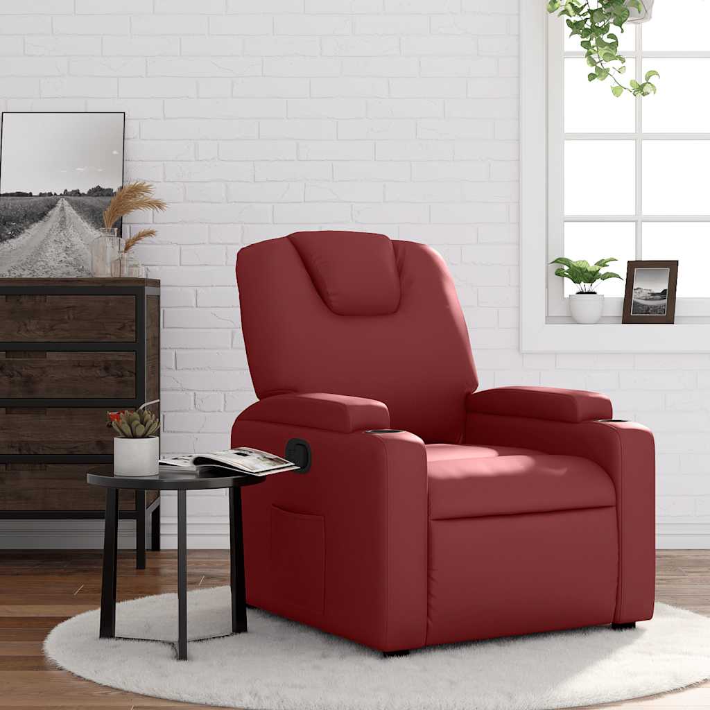 Fauteuil inclinable Rouge bordeaux Similicuir | Leroy Merlin