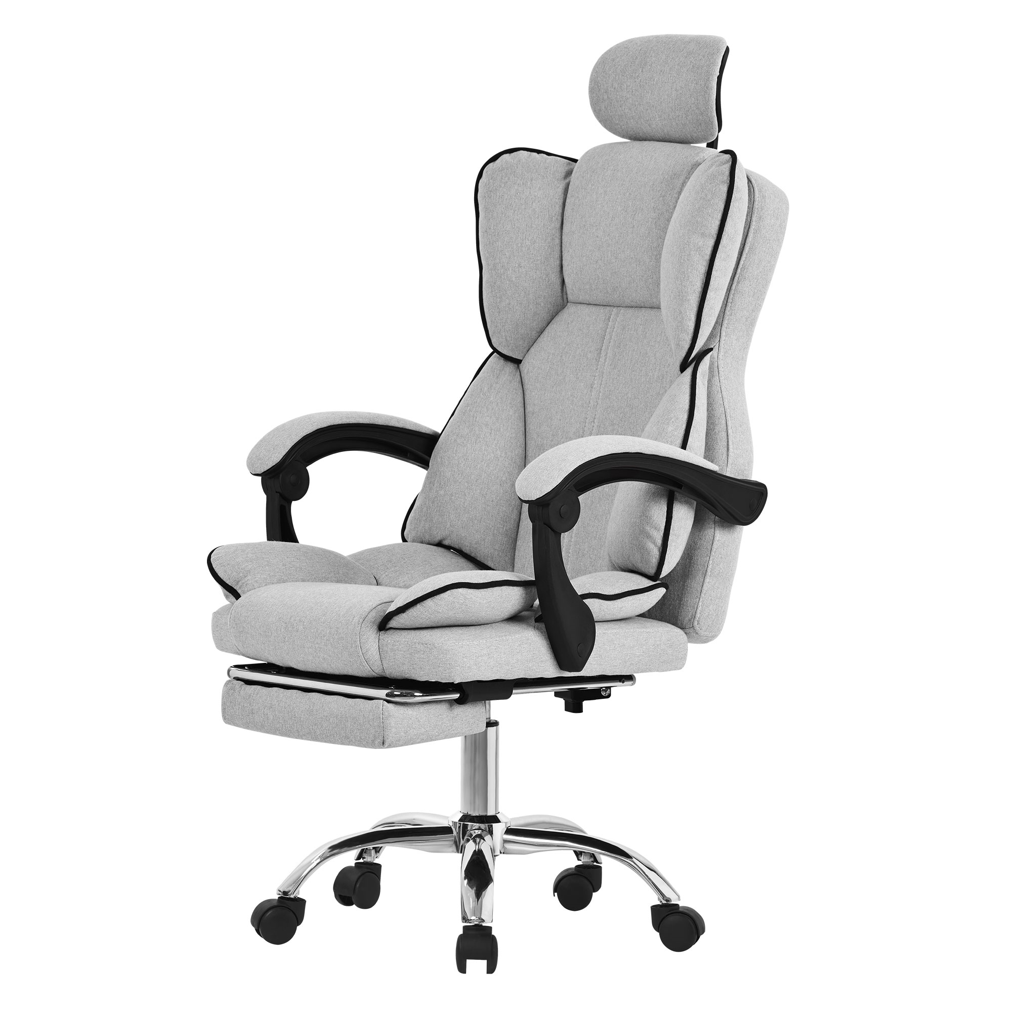 Chaise de bureau Andrea maille grise - dossier haut - Maison