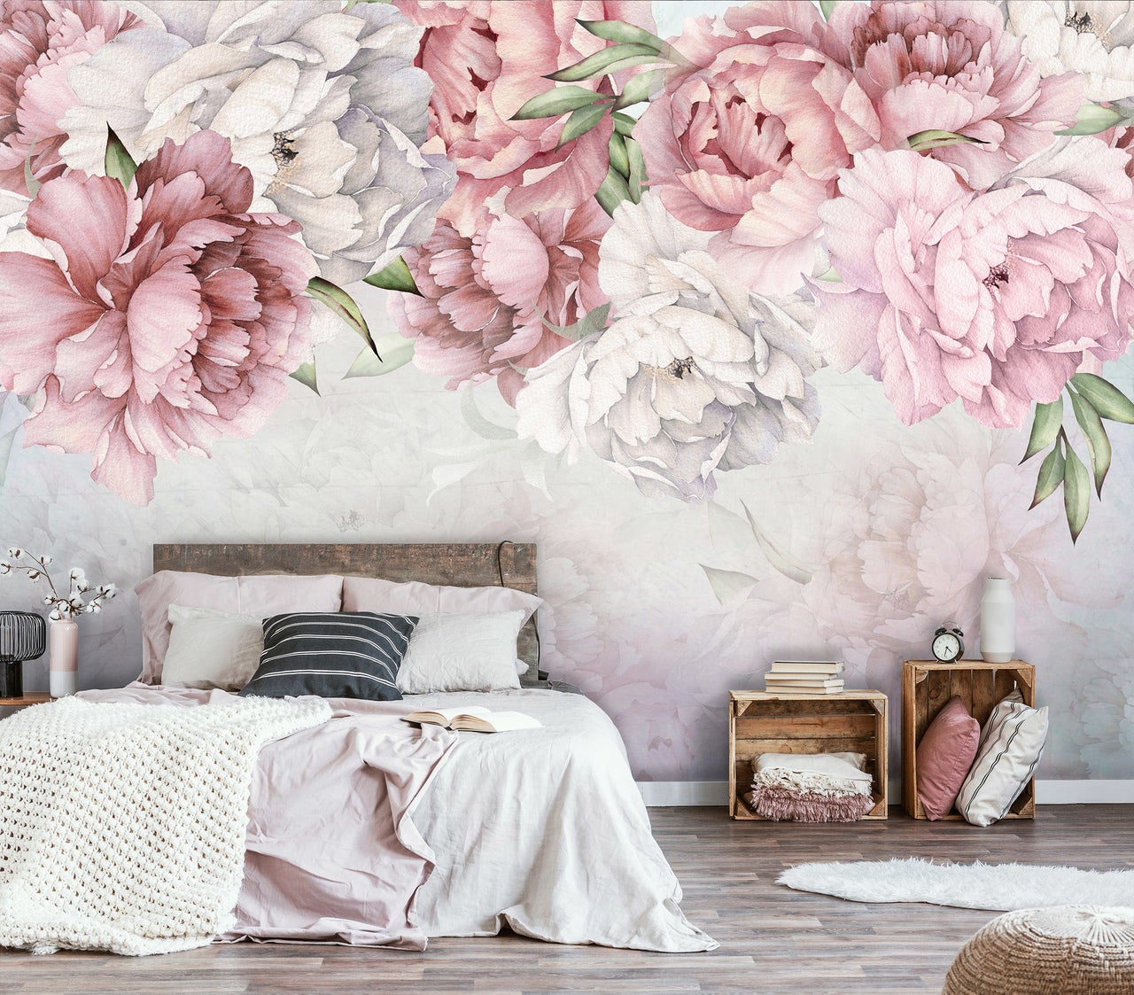 Quadro Su Tela Floreale Rosa Antico – Stampa Artistica Per Soggiorno E Camera Da Letto – Disponibile In Tre Misure - 4