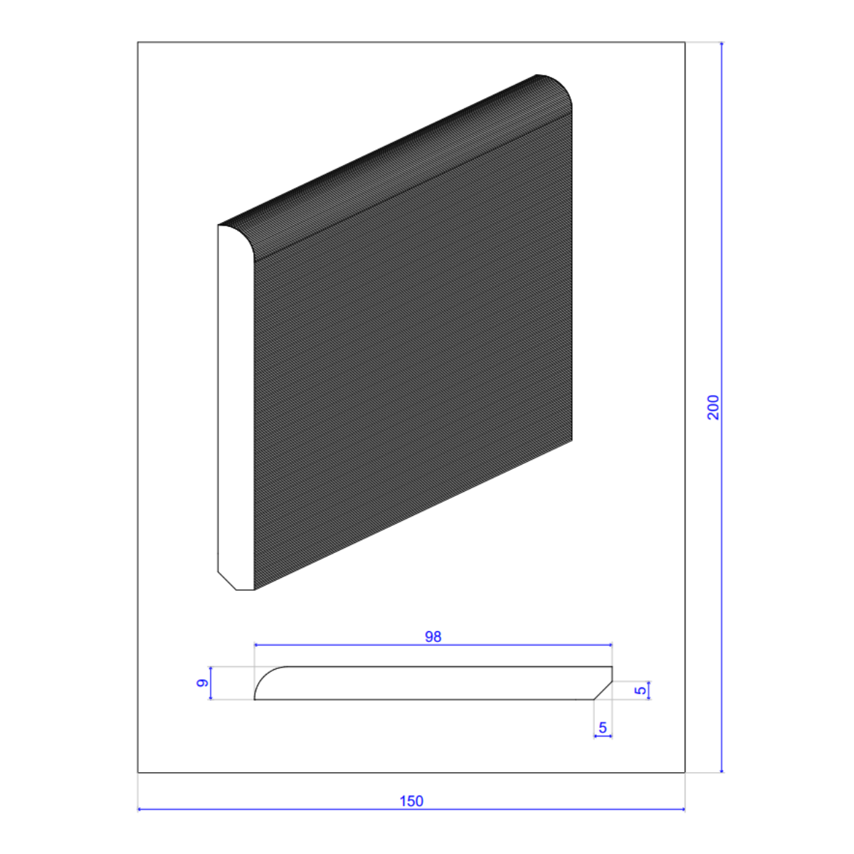 Lot de 10 Plinthes Plaquées Chêne MDF Arrondi, L.2,23 m x l.9,8 cm x Ep.9 mm - 7
