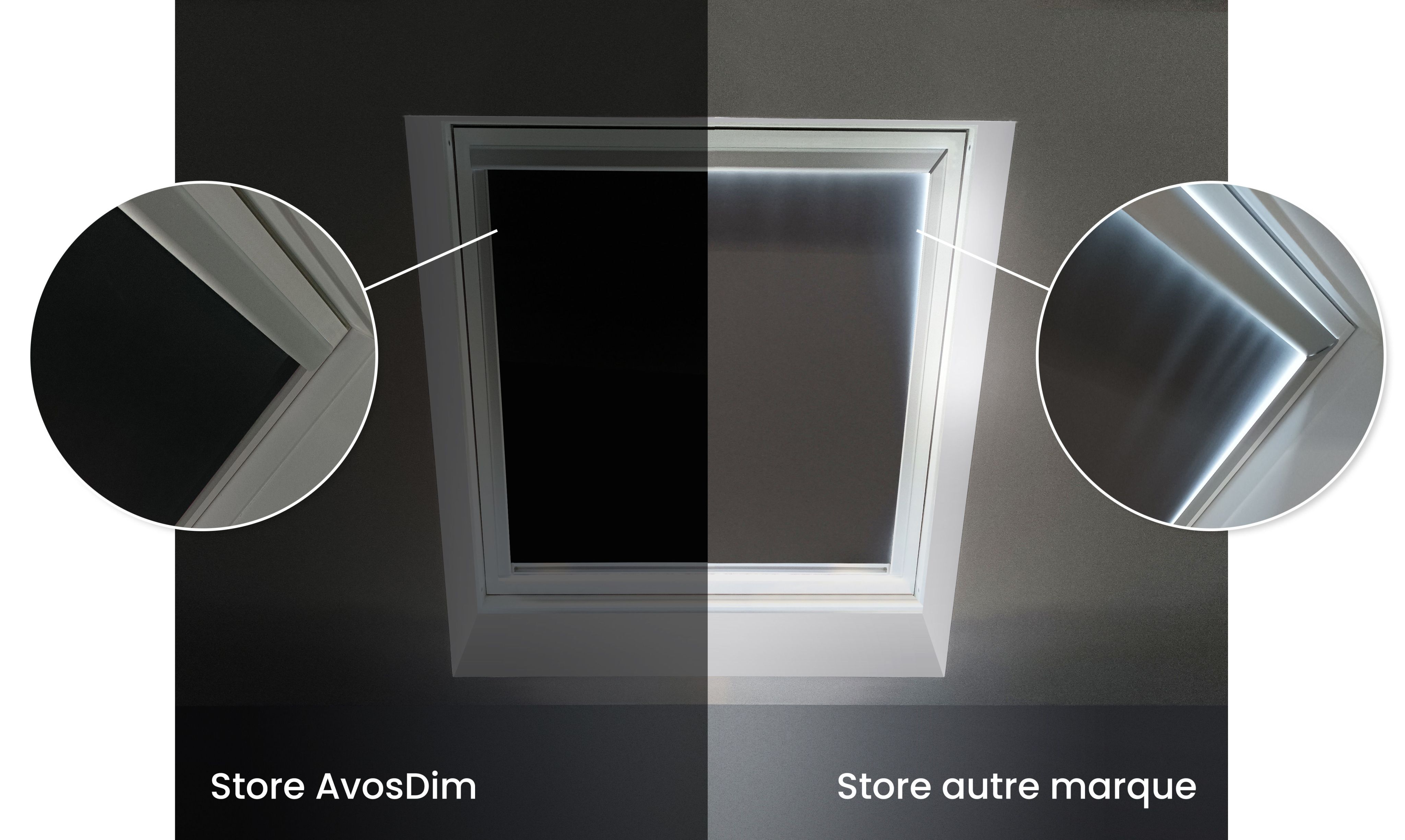 Store occultant compatible VELUX ® MK04 – Beige – cadre gris - 4