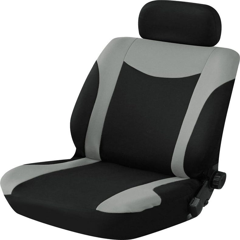 Coprisedile Anteriore Auto In Pelle PU Grigio - Antiscivolo, Avvolgente, Con Tasca Portaoggetti E Organizer Extra, Impermeabile, Universale