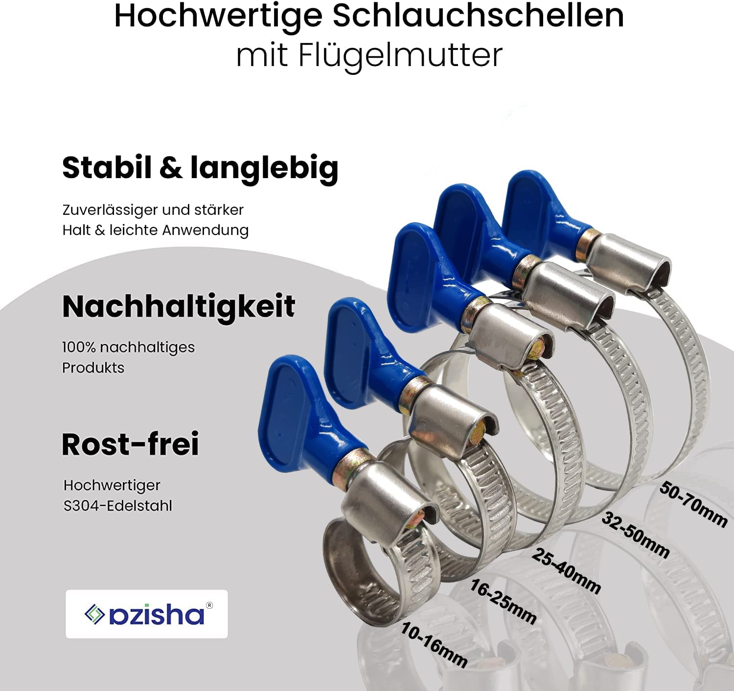 8 Pezzi Fascette Stringitubo In Acciaio Inox - Regolabili 141-165mm, Con Chiave - Foto 12