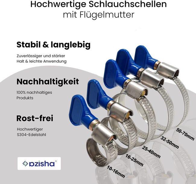 8 Pezzi Fascette Stringitubo In Acciaio Inox - Regolabili 141-165mm, Con Chiave - Foto 12