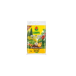 Fertilizante granulado universal  4 kg  COMPO NPK+ORO  Nutricin  equilibrada hasta 3 meses | Leroy Merlin