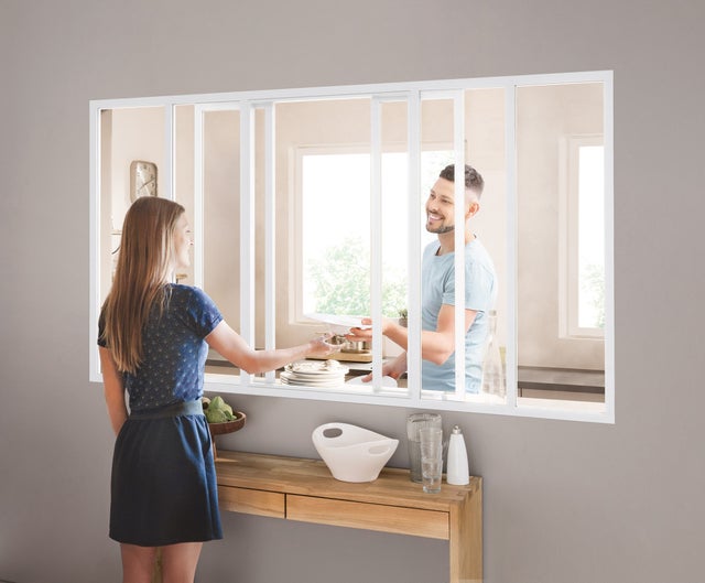 Verriere coulissante verre clair 6cx 1080 Blanc