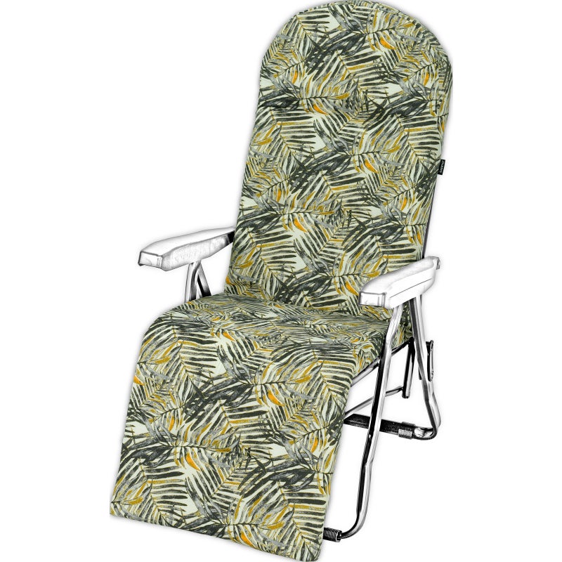 Poduszka na leżak ogrodowy z podnóżkiem AMPO beżowy czarny szary 1 szt.