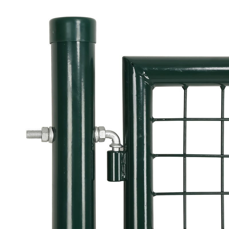 Portão de jardim Portão de postigo com fechadura e puxador em aço galvanizado, revestido a pó Poste redondo verde 150x100cm - 8