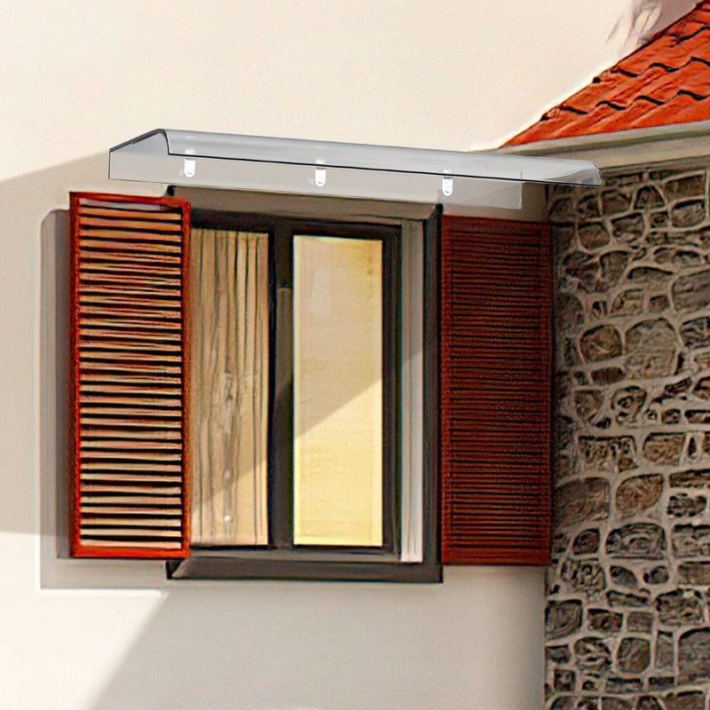 Cobertura de Porta Marquise para Porta Proteção Externa Contra Chuva e Intempéries 40 x 80 cm Montagem na parede externa - 8