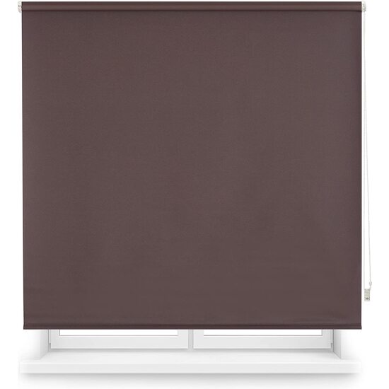 Blindecor | estor enrollable opaco liso - medidas estor: 160x175 - medidas tela estor: 157x170 - estor marrón oscuro