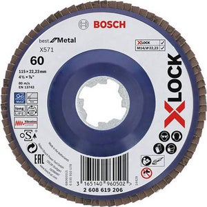 Disque Abrasif Bosch R444 - 115mm Grain 60 - Pour Meuleuse D