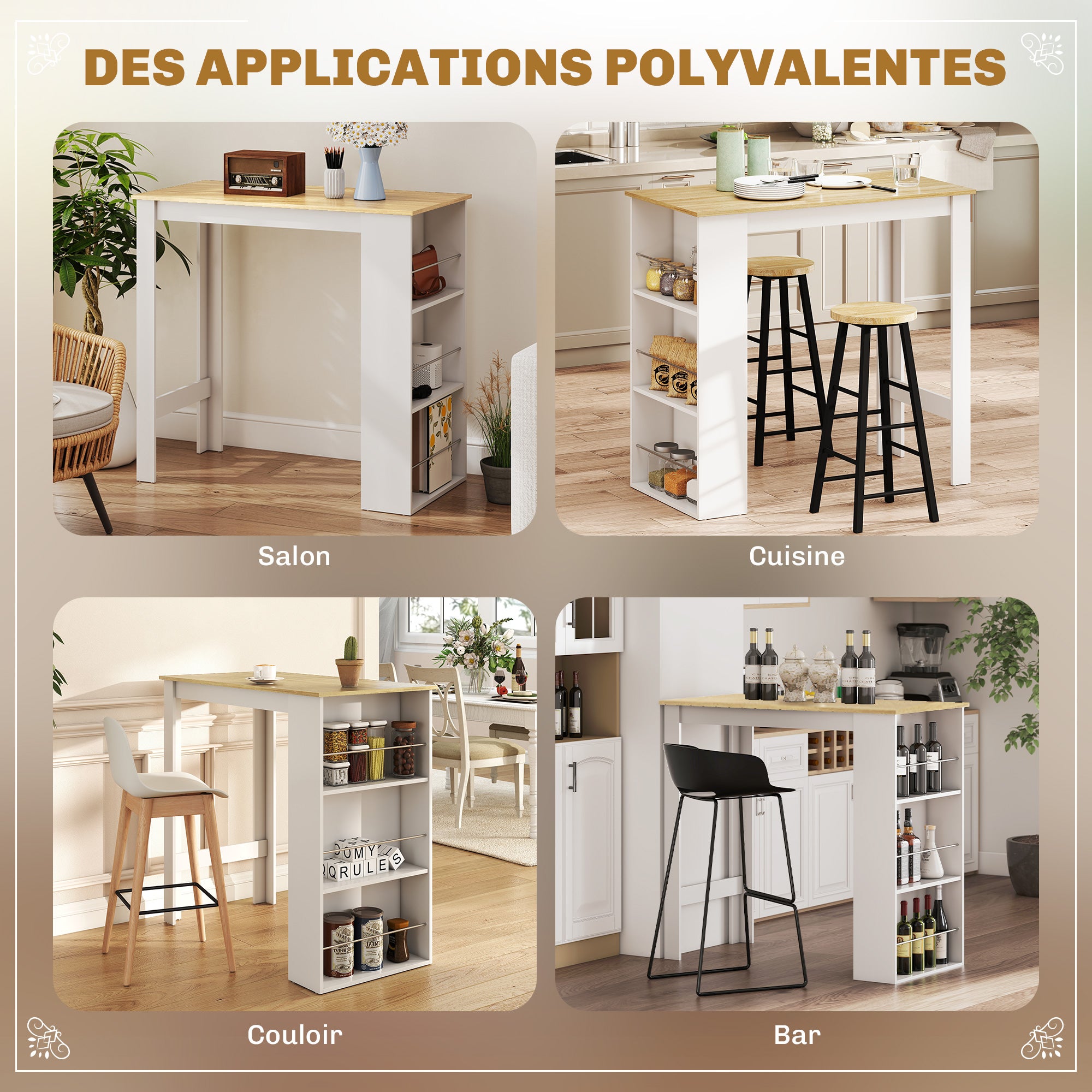 Table de bar Panneaux de particules HOMCOM - 5