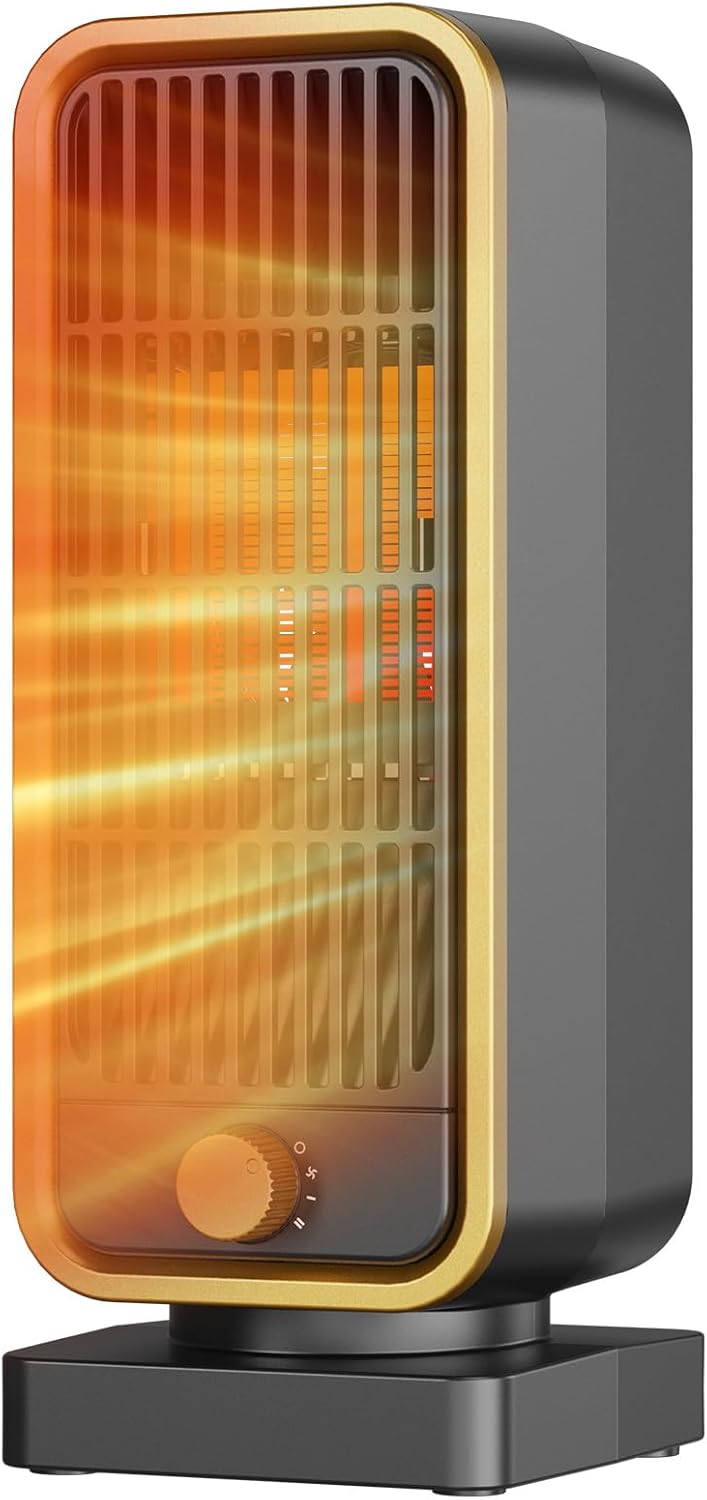 Energooszczędny ogrzewacz pomocniczy – 500 W, ceramiczny PTC, cichy, 3 poziomy mocy, zabezpieczenie przed przegrzaniem i przewróceniem, [klasa energe