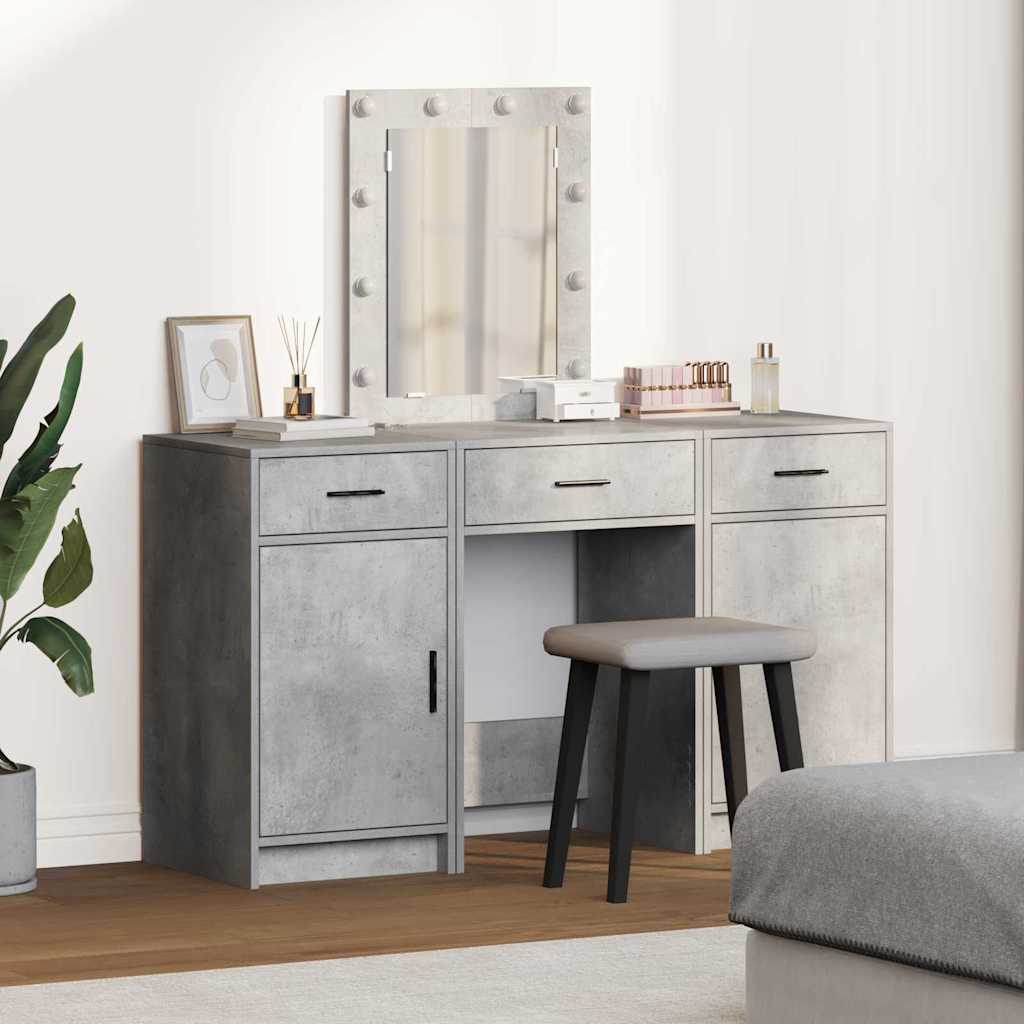 Comodini Moderni 2 Pezzi Grigio Cemento — Con Cassetto E Ripiano, Gambe Metalliche, 40x35x47.5 Cm