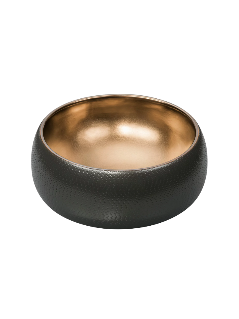 Umywalka nablatowa Uptrend CELIA okrągła czarno-złoty mat, z ozdobną fakturą strukturalną 1 szt.