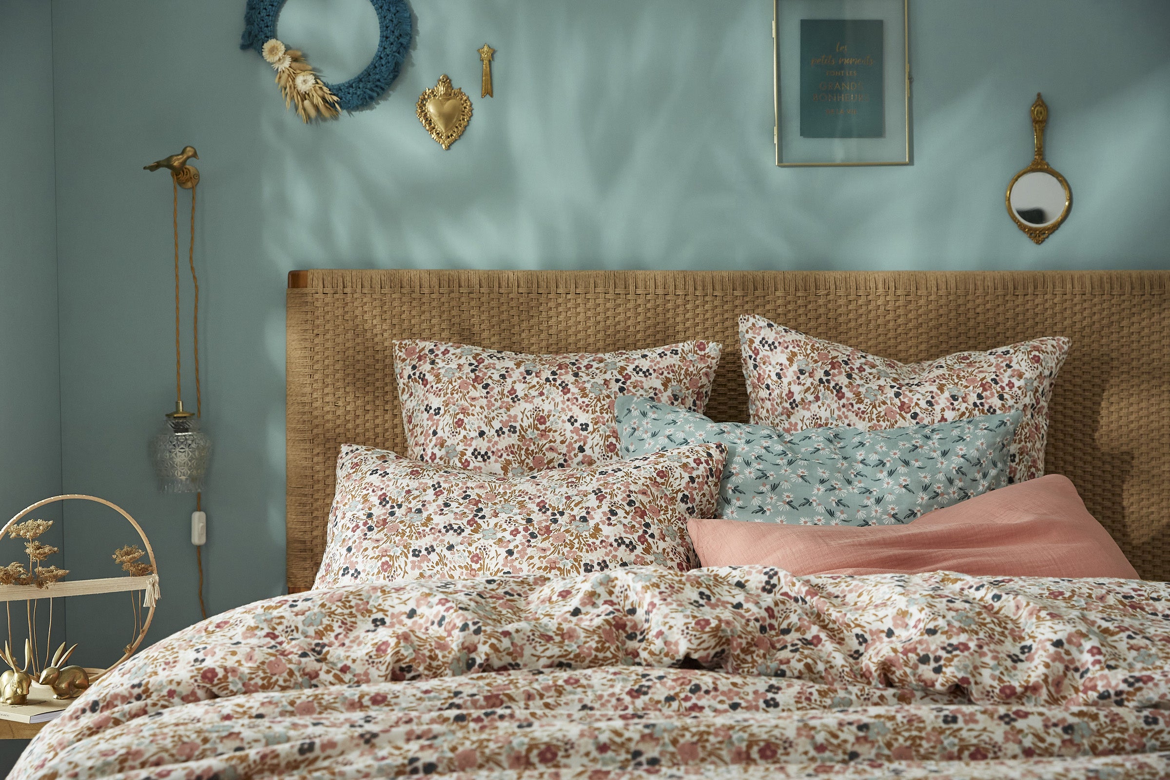 Housse de couette 240 x 220 cm – Double Gaze de Coton Imprimée – Capucine Pampa - 3